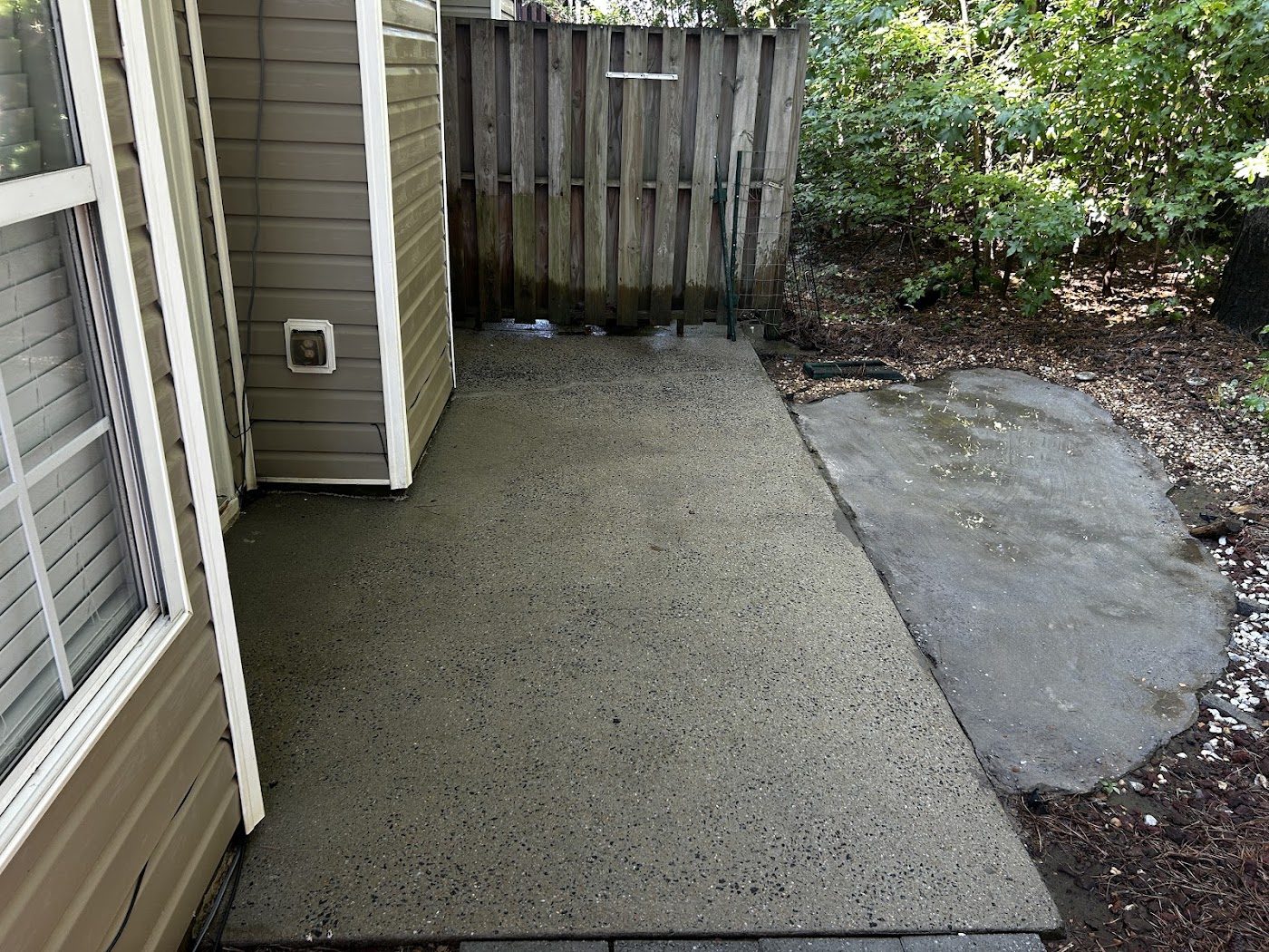 Patio slab cleaned