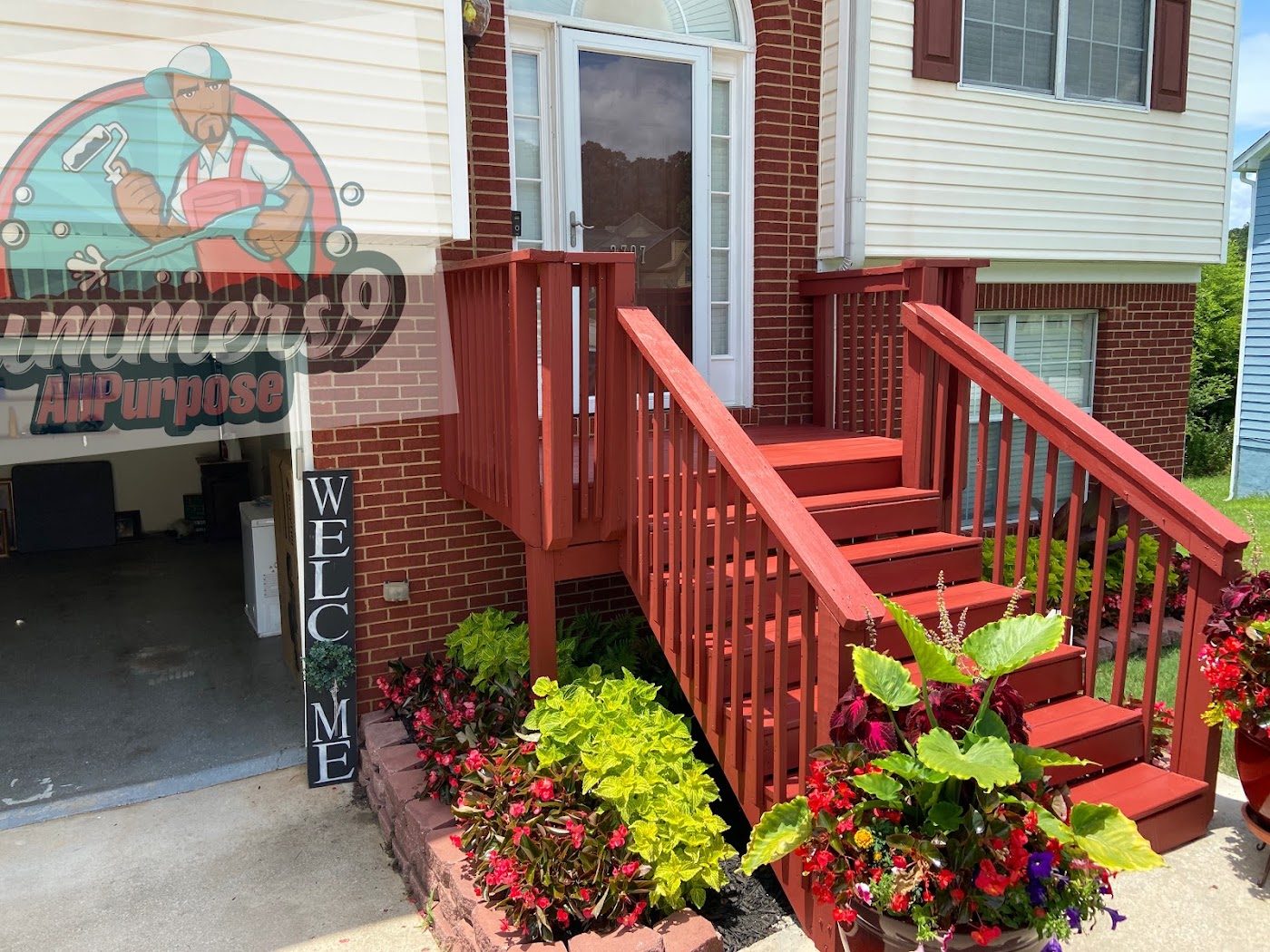 Painted front steps and railings